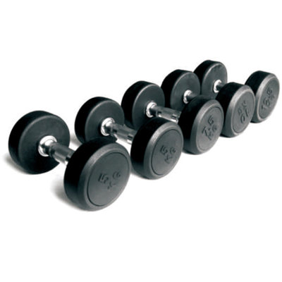 Rubber Dumbbell With Chrome Handle