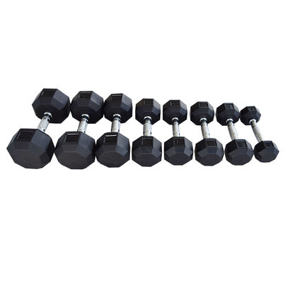 Black Rubber Dumbbells